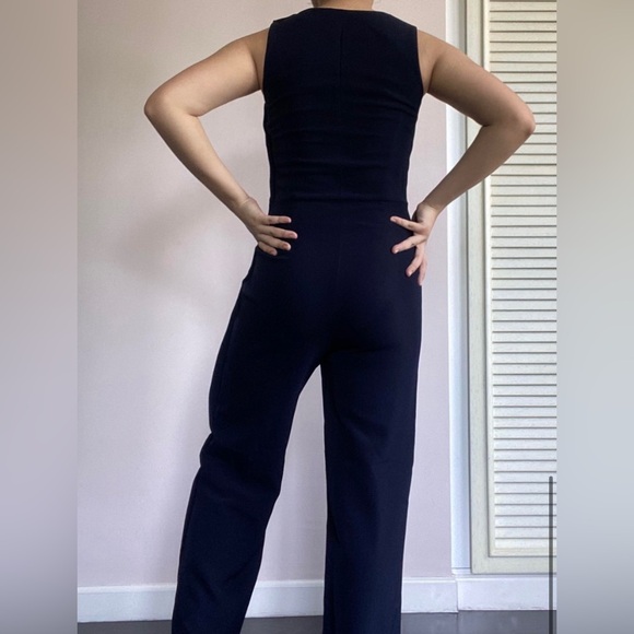 Massimo Dutti Blue jumpsuit with side button detail - Picture 3 of 12